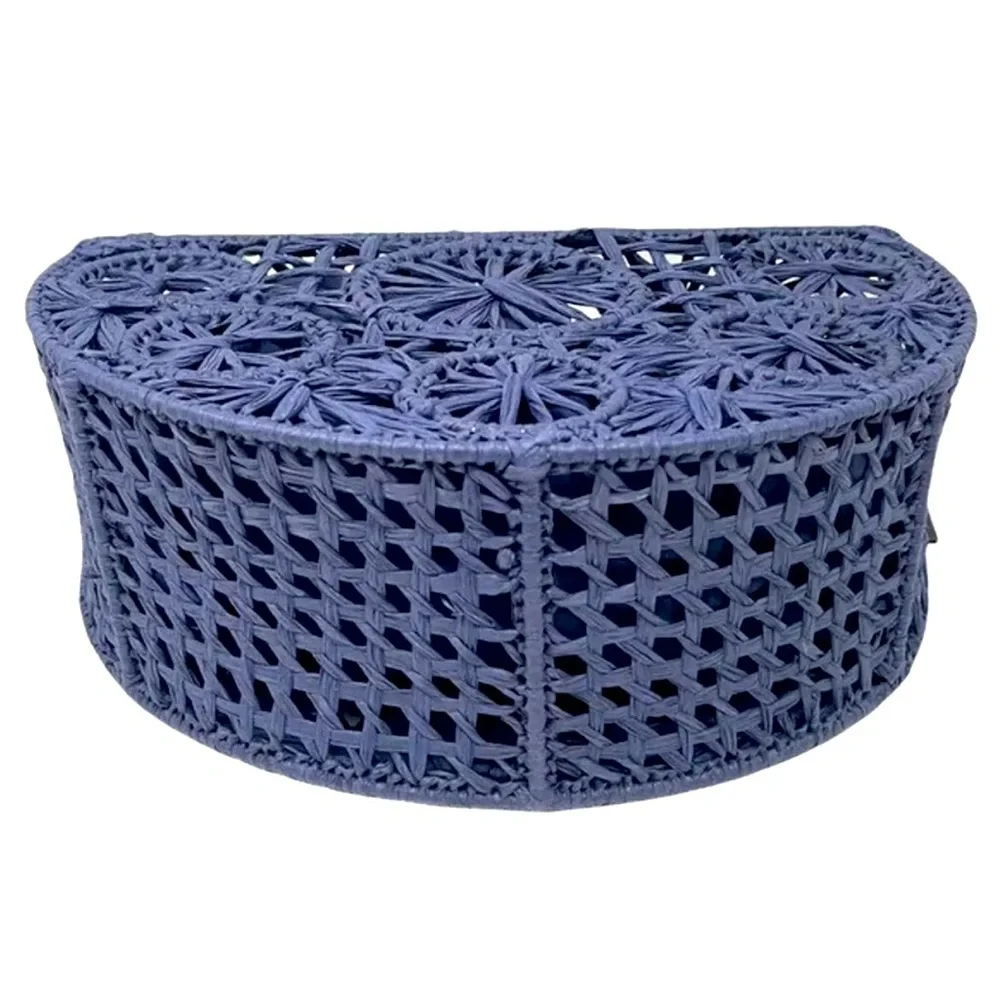NWT House of Harlow Hand Woven Basket Rattan Bohemian Wicker Clutch